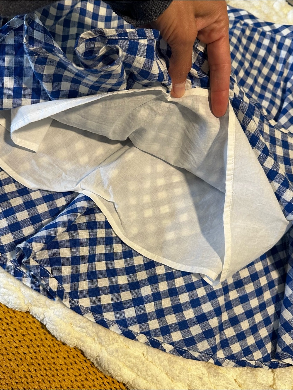 J. Crew Blue & White Gingham Skater Skirt - Picture 6 of 8